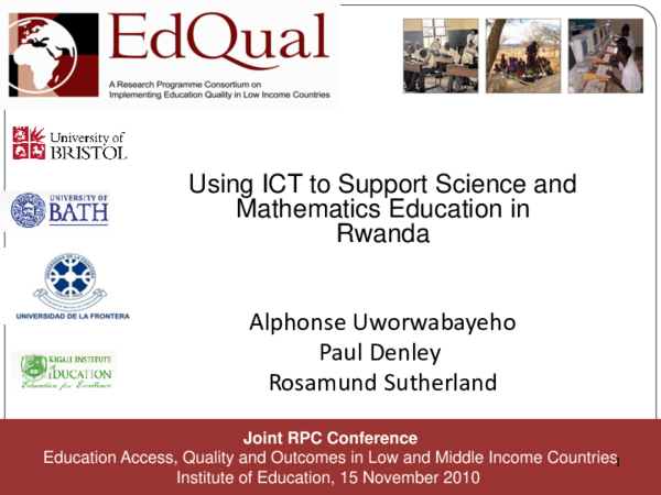 (PDF) Using ICT to Support Science and Mathematics Education in Rwanda
