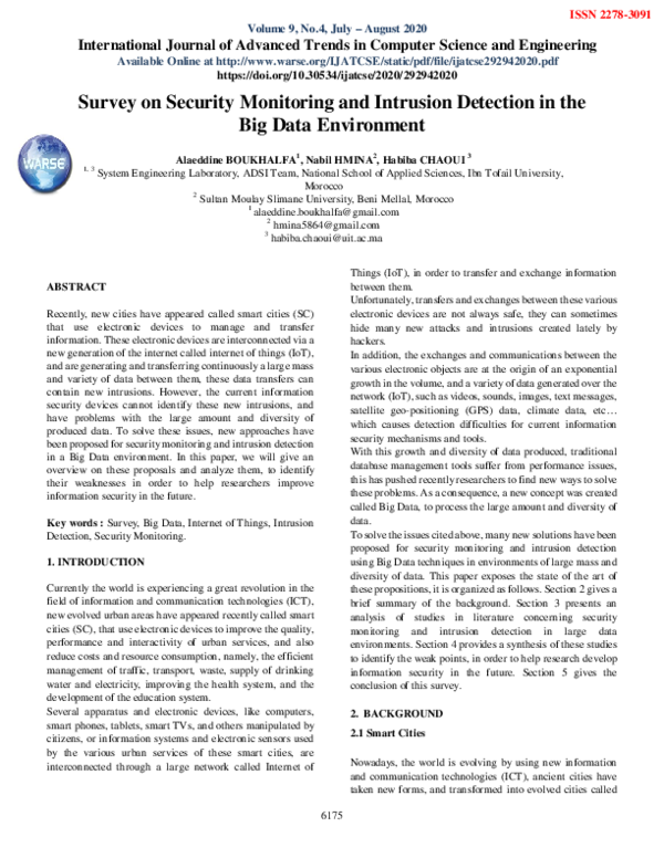 (PDF) Survey on Security Monitoring and Intrusion Detection in the Big ...