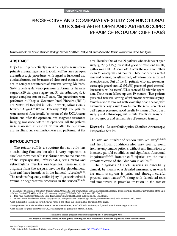 (PDF) Prospective and Comparative Study on Functional Outcomes After ...