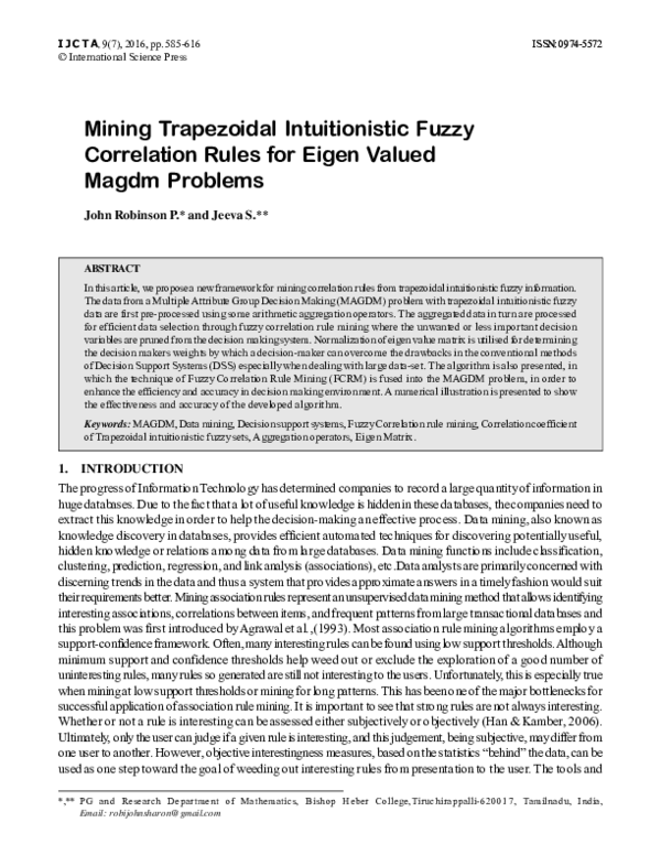 (PDF) Mining Trapezoidal Intuitionistic Fuzzy Correlation Rules for ...