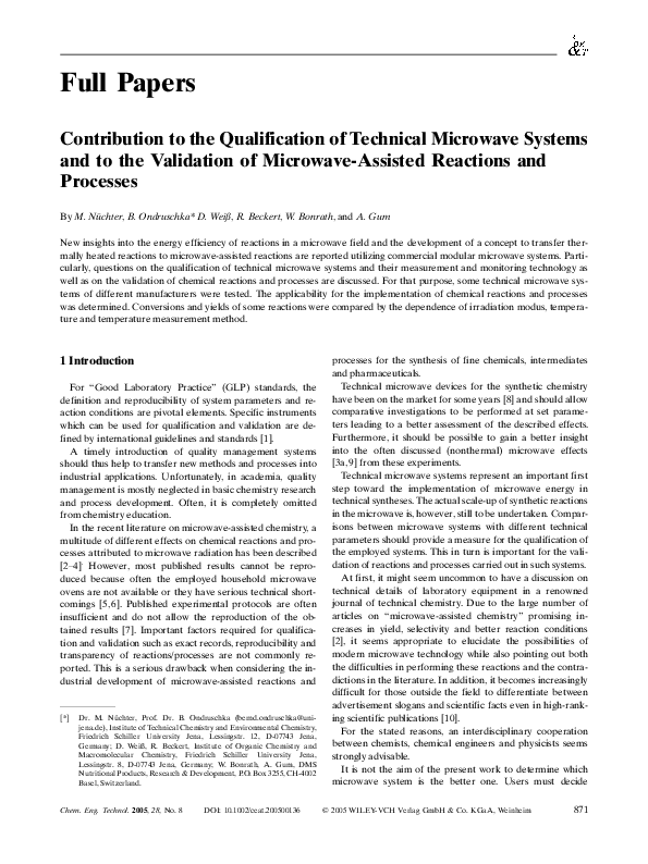 (PDF) Contribution to the Qualification of Technical Microwave Systems ...