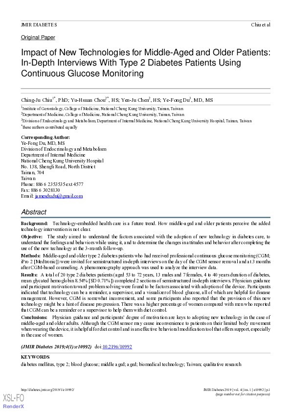 (PDF) Impact of New Technologies for Middle-Aged and Older Patients: In ...