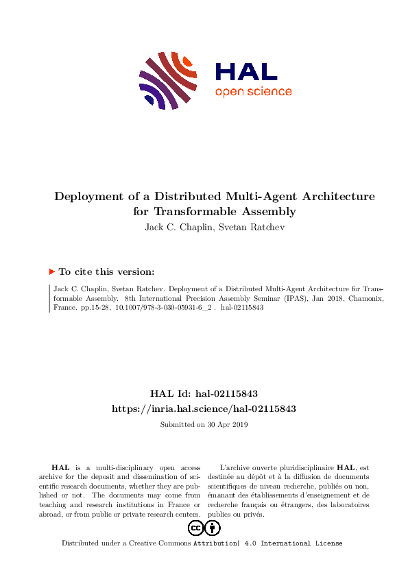 (PDF) Deployment of a Distributed Multi-Agent Architecture for ...