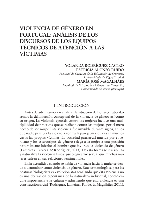 (PDF) Violencia de género en Portugal: análisis de los discursos de los ...