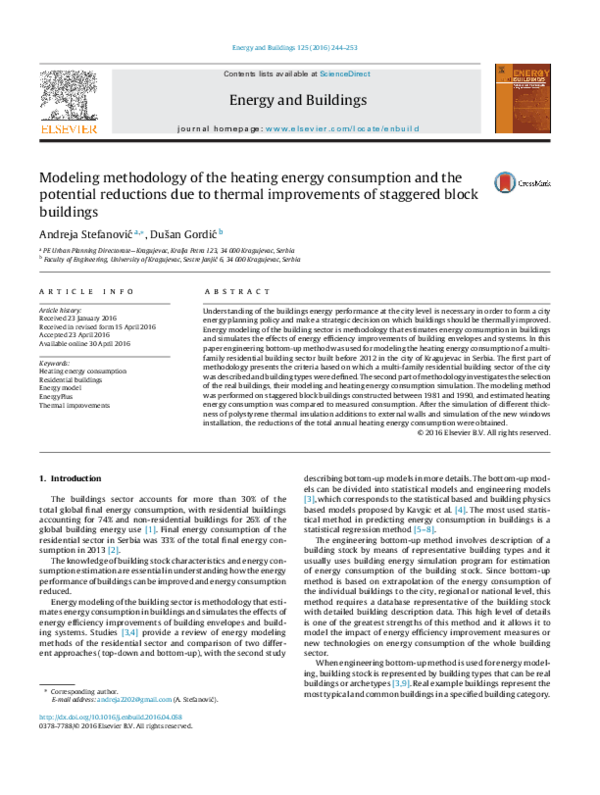 (PDF) Modeling methodology of the heating energy consumption and the ...