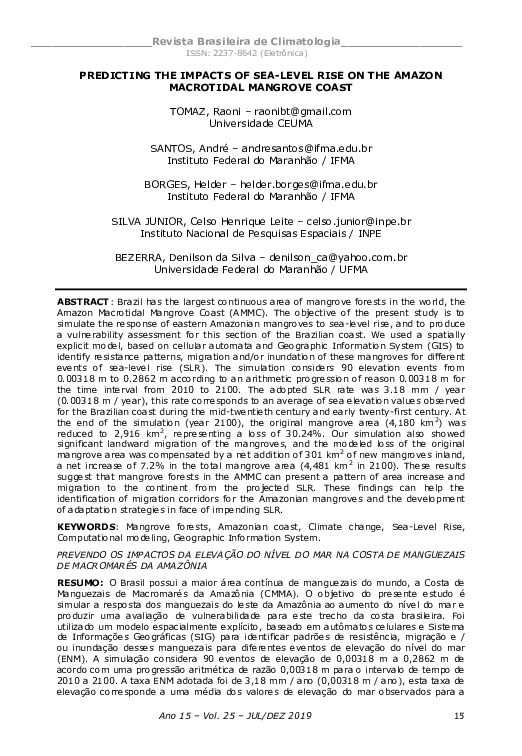 Predicting the Impacts of Sea-Level Rise on the Amazon Macrotidal ...