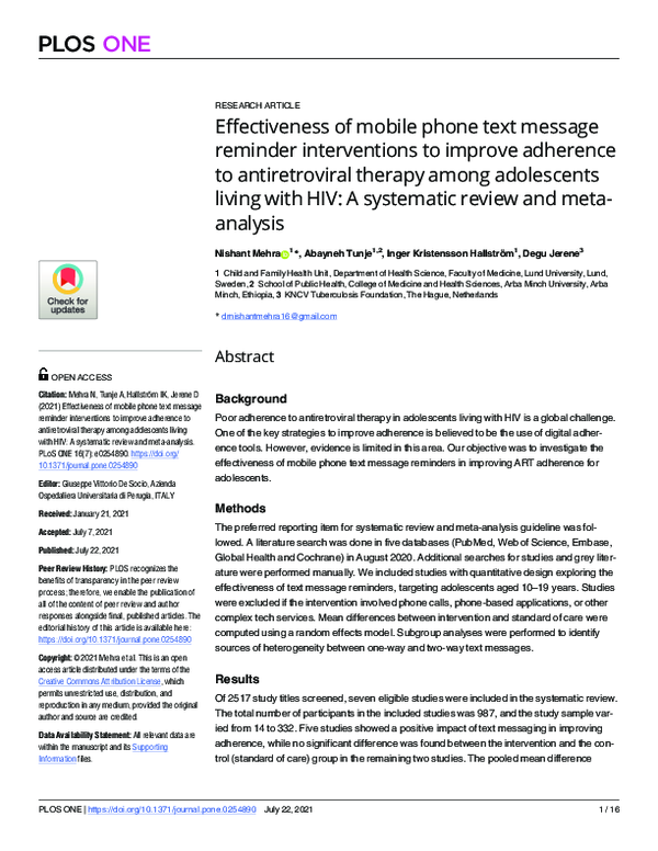 (PDF) Effectiveness of mobile phone text message reminder interventions ...