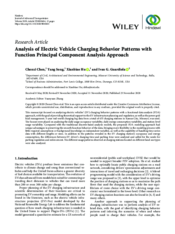 (PDF) Analysis of Electric Vehicle Charging Behavior Patterns with ...