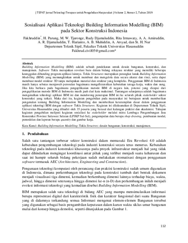 (PDF) Sosialisasi Aplikasi Teknologi Building Information Modelling ...