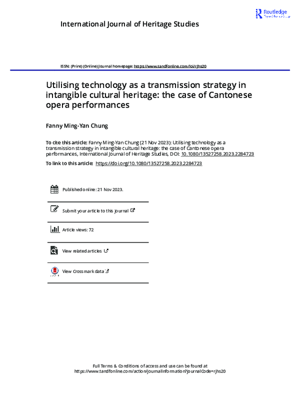 (PDF) Utilising technology as a transmission strategy in intangible ...