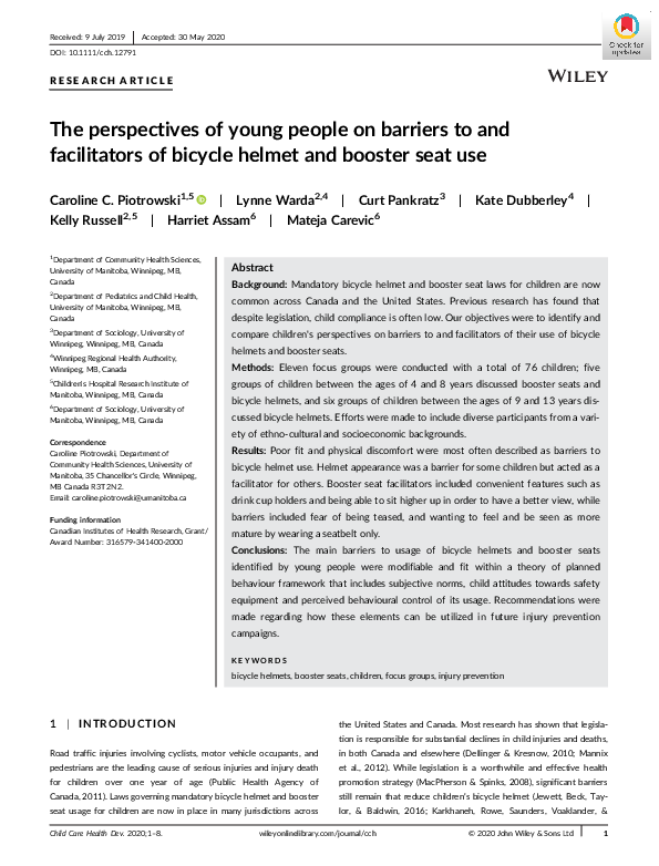 (PDF) The perspectives of young people on barriers to and facilitators ...