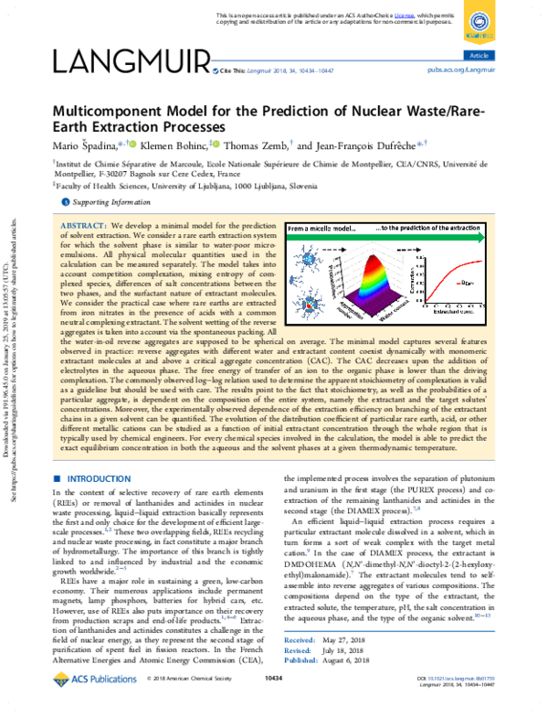 (PDF) Multicomponent Model for the Prediction of Nuclear Waste/Rare ...