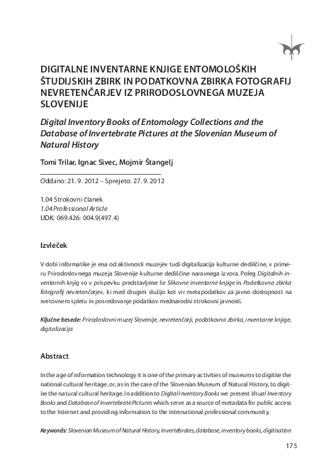 (PDF) Digital Inventory Books of Entomology Collections and the ...