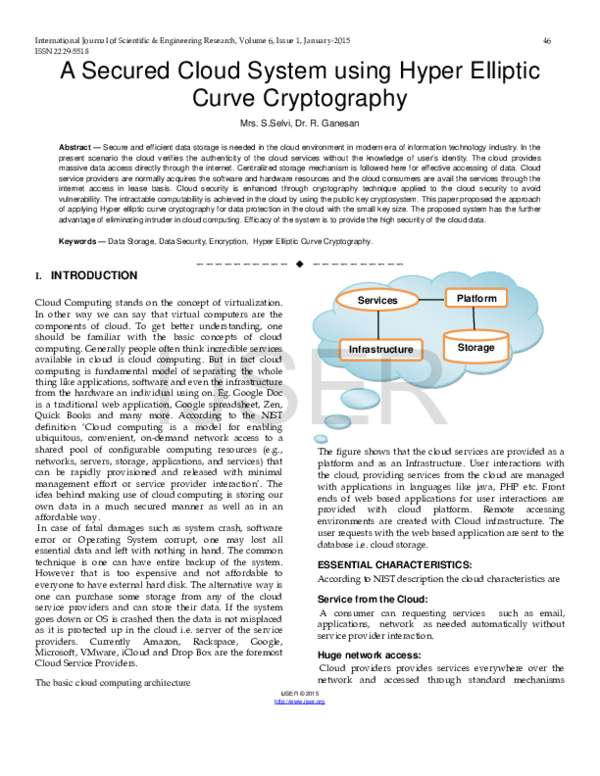 PDF) A Secured Cloud System using Hyper Elliptic Curve 