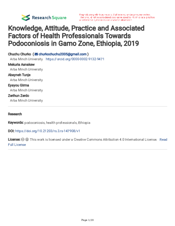 (PDF) Knowledge, Attitude, Practice and Associated Factors of Health ...