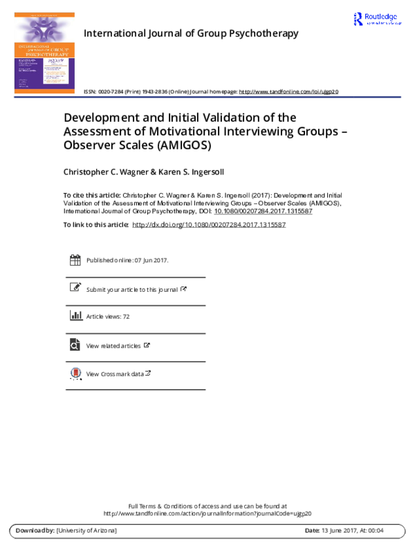 (PDF) Development and initial validation of an assessment tool for ...