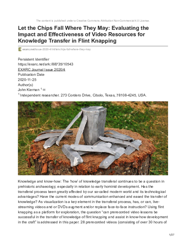 (PDF) Let the Chips Fall Where They May Evaluating the Impact and Effectiveness of Video