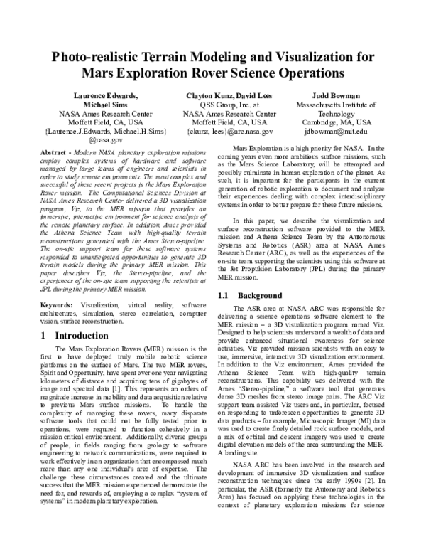 (PDF) Photo-realistic Terrain Modeling and Visualization for Mars ...