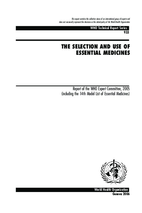 (PDF) The selection and use of essential medicines