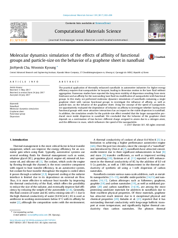 (PDF) Molecular dynamics simulation of the effects of affinity of ...