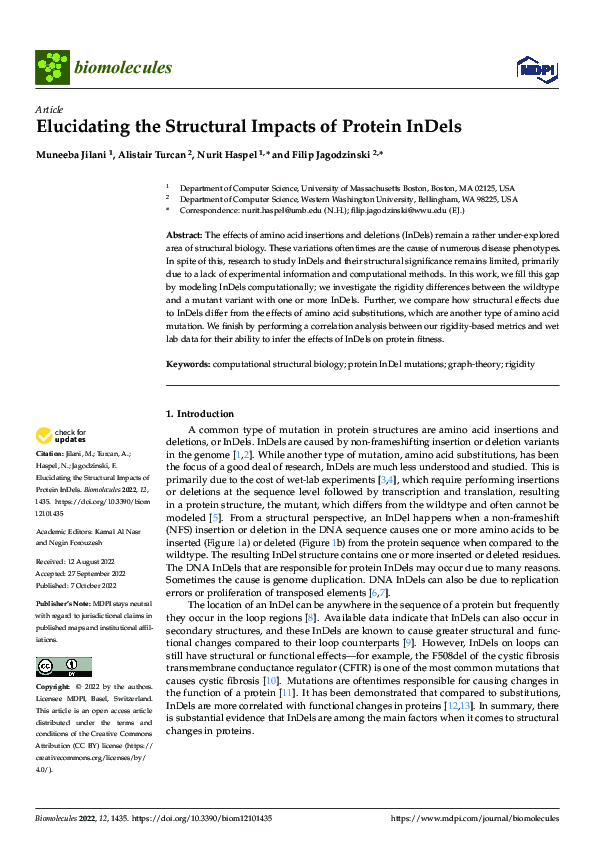 (PDF) Elucidating the Structural Impacts of Protein InDels