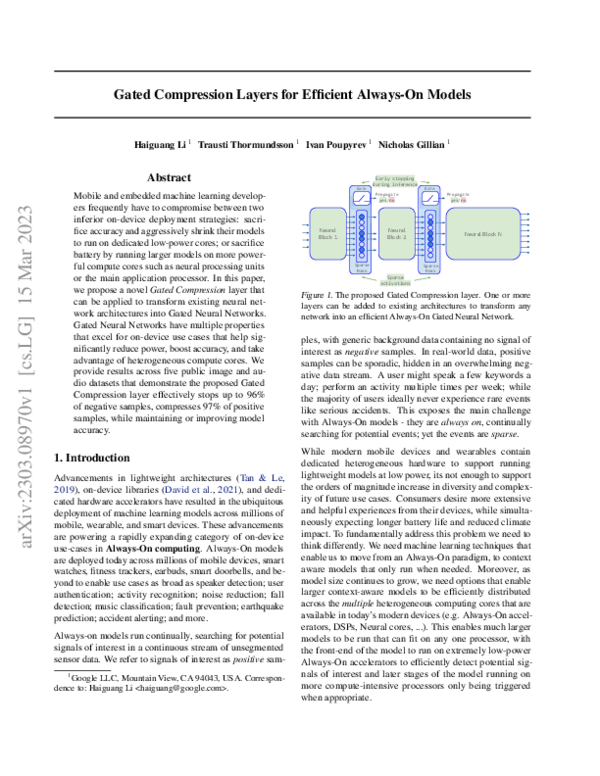 (PDF) Gated Compression Layers for Efficient Always-On Models
