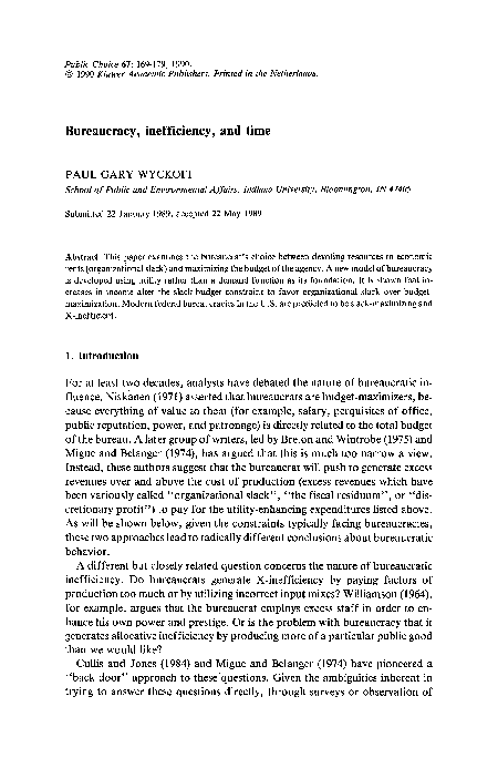 (PDF) Bureaucracy, inefficiency, and time