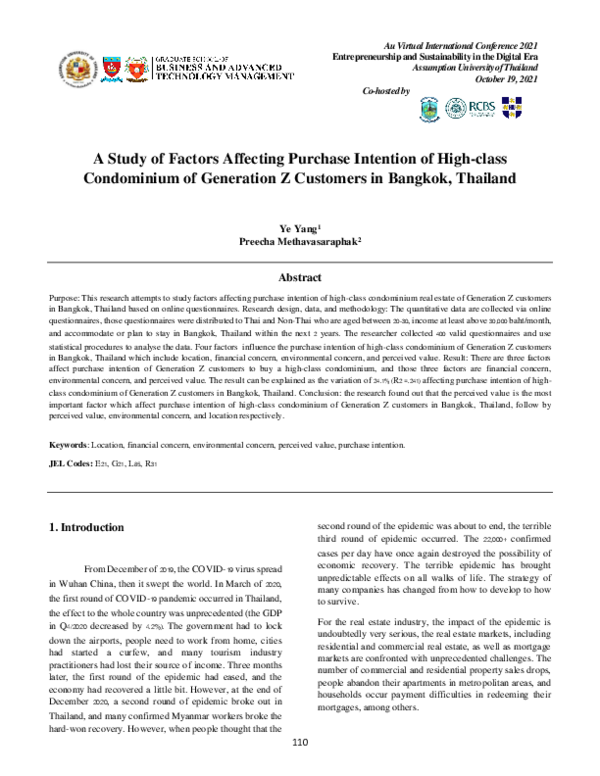 (PDF) A Study of Factors Affecting Purchase Intention of High-class ...