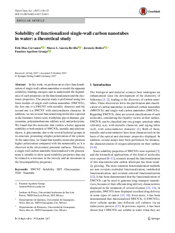 (PDF) Solubility of functionalized single-wall carbon nanotubes in ...