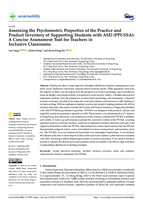 (PDF) Assessing the Psychometric Properties of the Practice and Product ...