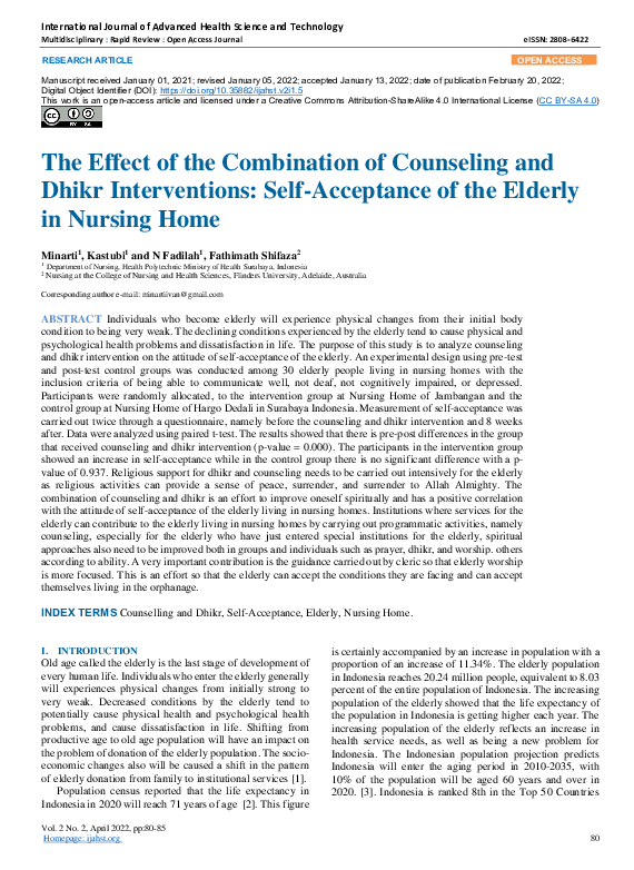 (PDF) The Effect of the Combination of Counseling and Dhikr ...