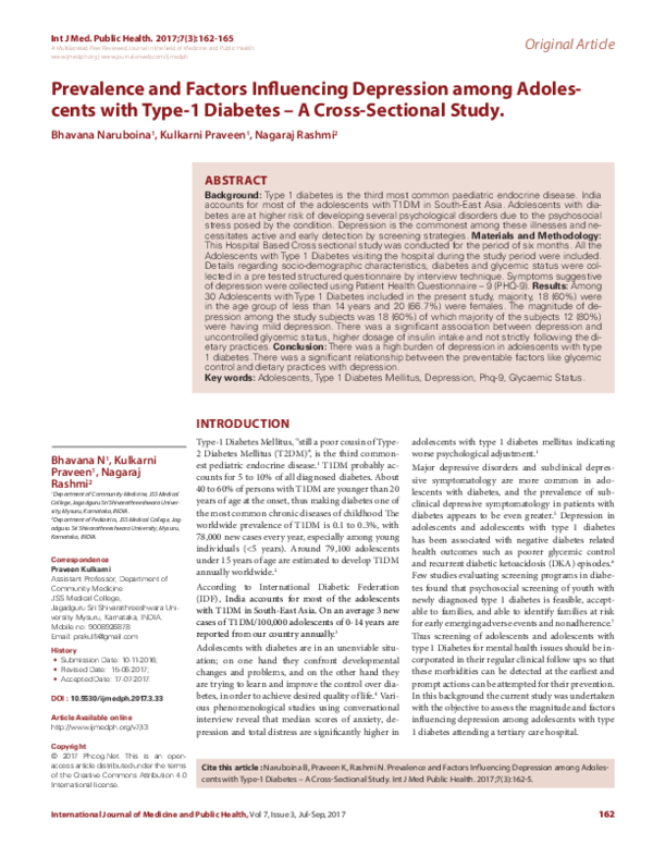 (PDF) Prevalence and Factors Influencing Depression among Adolescents ...