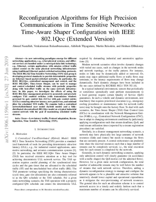 (PDF) Reconfiguration Algorithms for High Precision Communications in ...