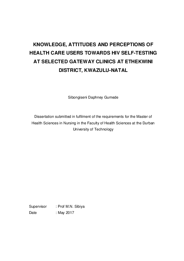 (PDF) Knowledge, attitudes and perceptions of health care users towards ...