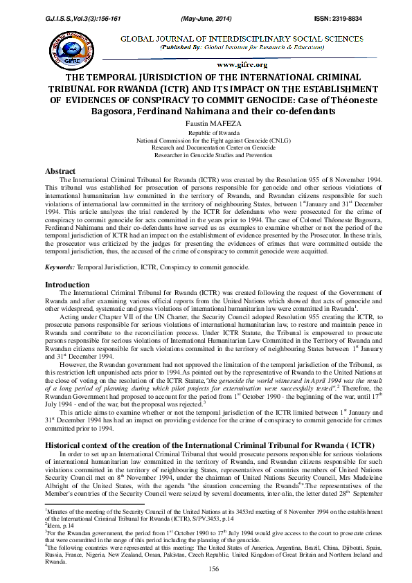 (PDF) THE TEMPORAL JURISDICTION OF THE INTERNATIONAL CRIMINAL TRIBUNAL ...