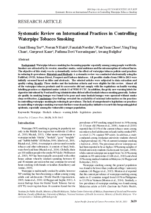 Pdf Systematic Review On International Practices In Controlling