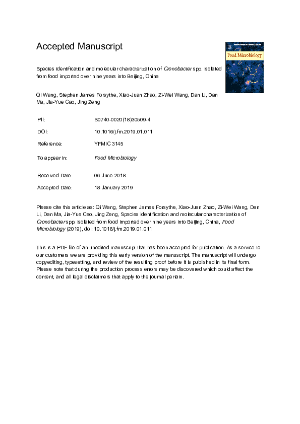 (PDF) Species identification and molecular characterization of ...
