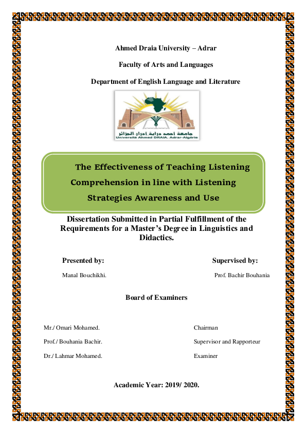 (PDF) The Effectiveness of Teaching Listening Comprehension in line ...
