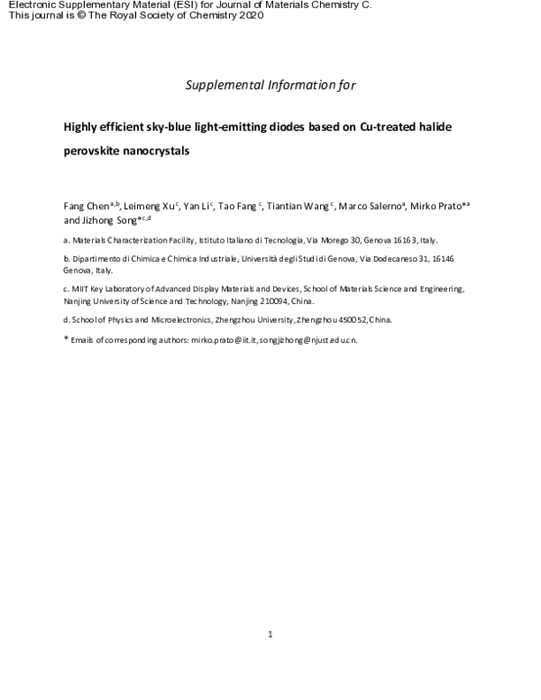 (PDF) Highly efficient sky-blue light-emitting diodes based on Cu ...