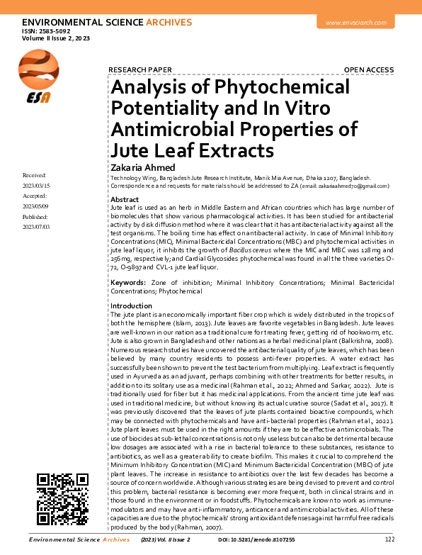 (PDF) Analysis of Phytochemical Potentiality and In Vitro Antimicrobial ...