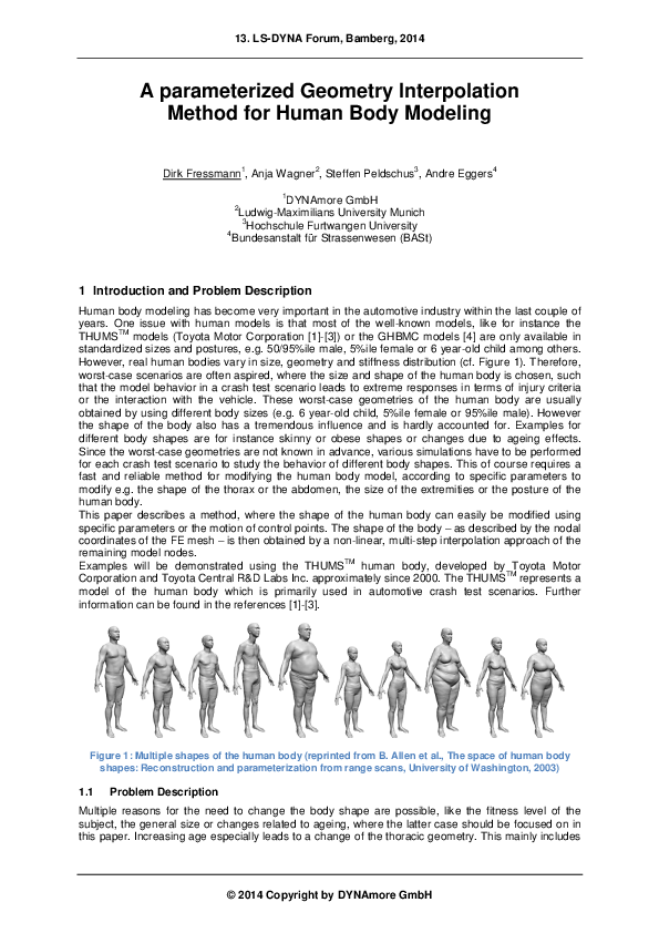 (PDF) A parameterized Geometry Interpolation Method for Human Body Modeling