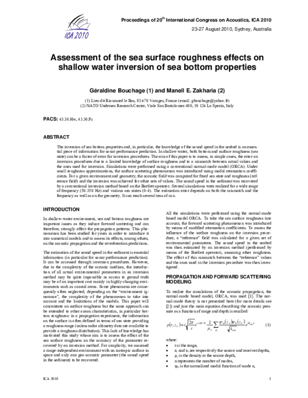 (PDF) Assessment of the sea surface roughness effects on shallow water ...