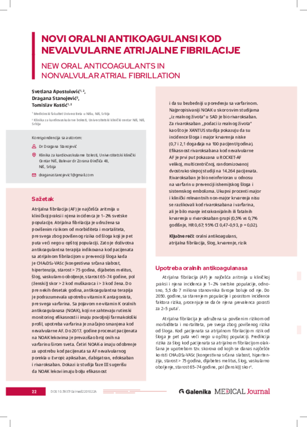 (PDF) New oral anticoagulants in nonvalvular atrial fibrillation