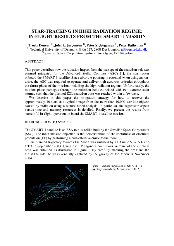 (PDF) Star-Tracking in High Radiation Regime: In-Flight Results from ...