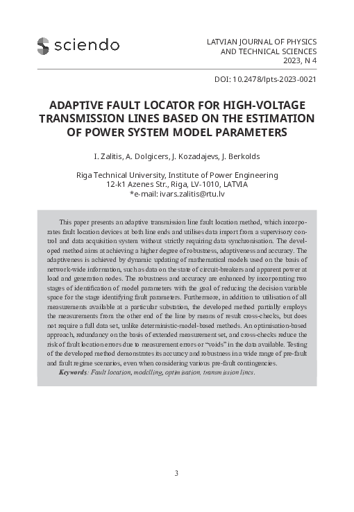(PDF) Adaptive Fault Locator for High-Voltage Transmission Lines Based ...