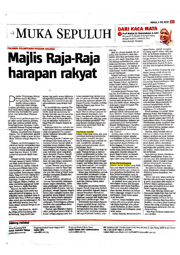 (PDF) Majlis Raja-Raja harapan rakyat