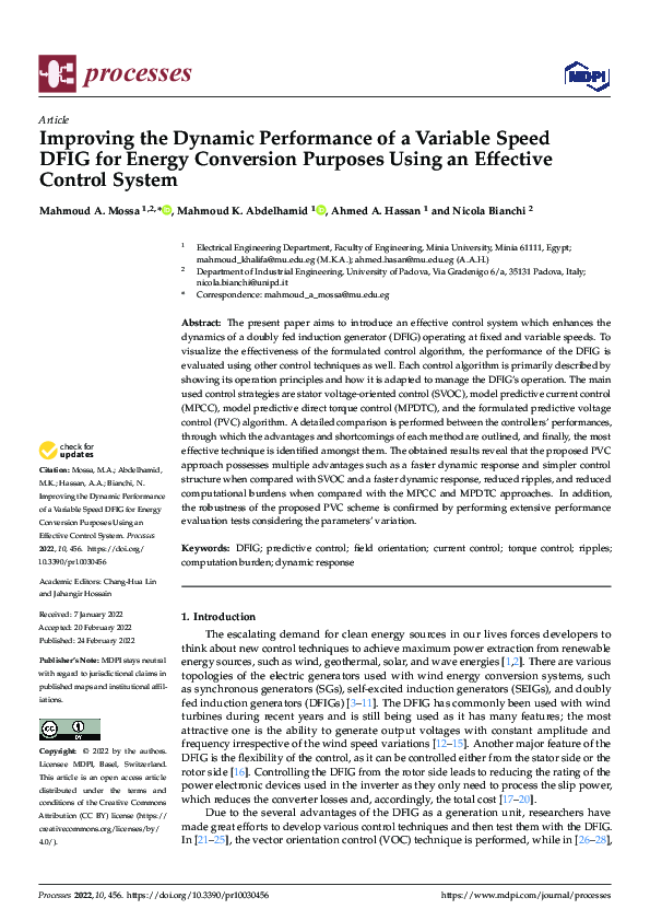 (PDF) Improving the Dynamic Performance of a Variable Speed DFIG for ...