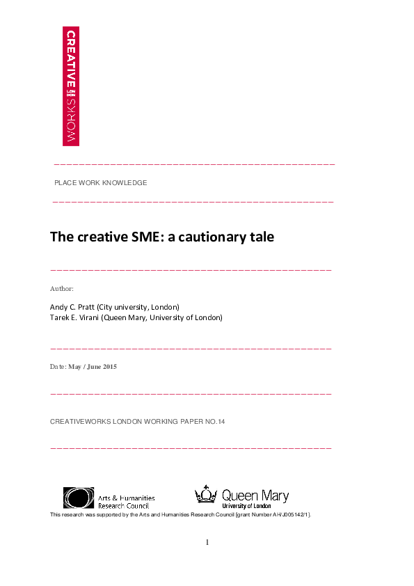 (PDF) The creative SME: a cautionary tale
