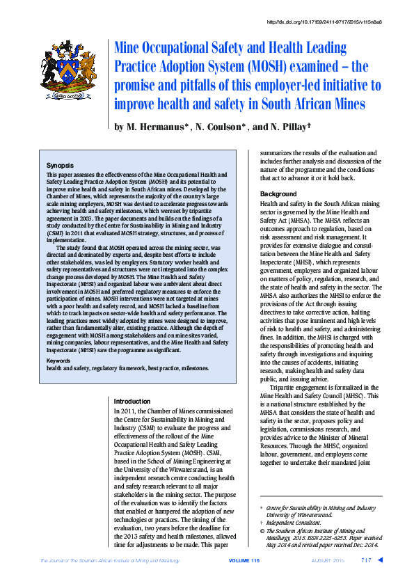 Msoh Occupational Safety | About MOSH and the learning hub – DHOVGL