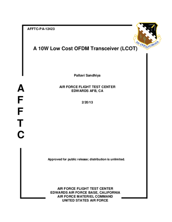 (PDF) A 10W Low Cost OFDM Transceiver (LCOT)